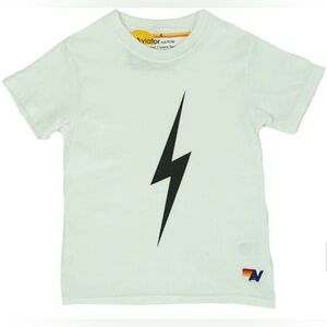 AVITOR NATION KID'S BOLT TEE - WHITE - SIZE 8